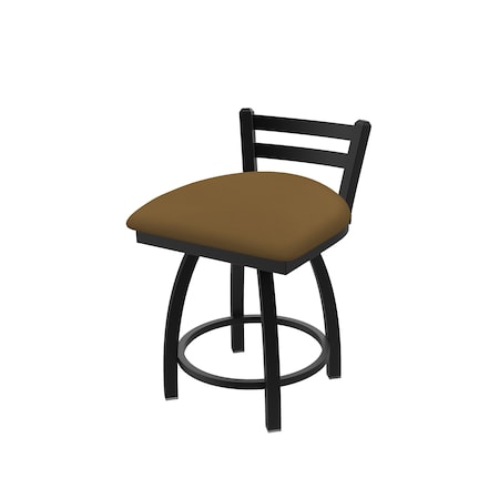 Holland Bar Stool Co 18" Low Back Swivel Vanity Stool, Black Wrinkle, Canter Saddle Seat 41118BW012